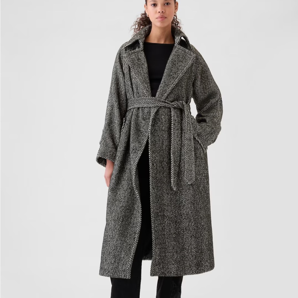 GAP Double Breasted Herringbone Trench Coat